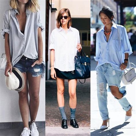 Looks femininos com camisas masculinas.